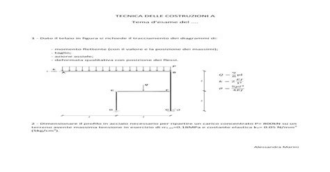 Tecnica Delle Costruzioni A Tema Desame Del Tecnica Delle