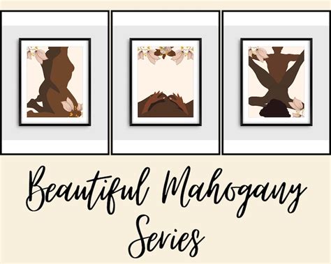Set Of Black Erotic Art Prints Naked Modern Art Nude Etsy