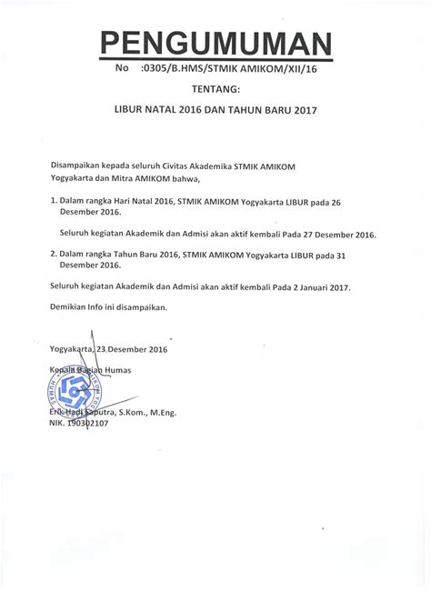 Contoh Surat Resmi Pemberitahuan Libur Sekolah Delinewstv