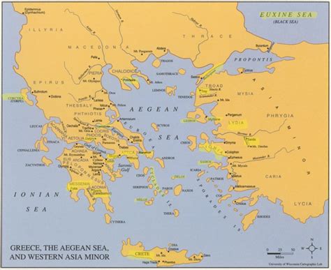 Map of Greece and Ionia