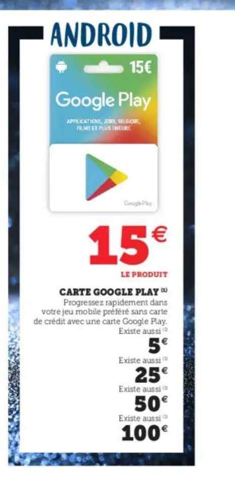 Promo Carte Google Play Chez Super U ICatalogue Fr