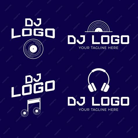 Free Vector Modern Flat Dj Logo Collection