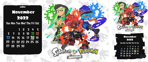 New Splatoon x Pokémon Splatfest collaboration wallpaper calendar ...