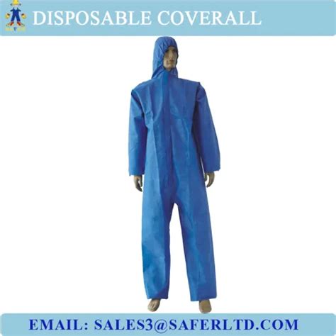 Personal Protective Equipment 55gsm Sms Disposable Coverall With Hood