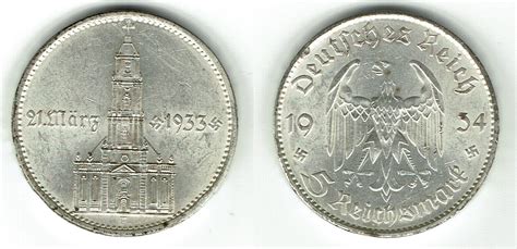 Drittes Reich Reichsmark F Garnisonskirche Potsdam Mit Datum