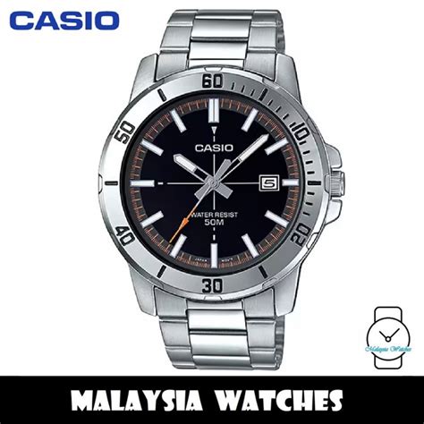 Original Casio Mtp Vd D E Quartz Analog Black Dial Stainless