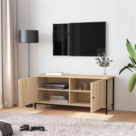 Pwshymi Meuble Tv Avec Portes Ch Ne Sonoma X X Cm Bois Ing Nierie