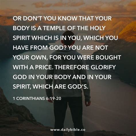 1 Corinthians 6 19 20 Ancient Words Word Of God Body Is A Temple