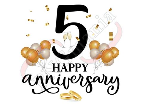 5 Years Happy Anniversary Png  Pdf 5 Years Marriage Anniversary