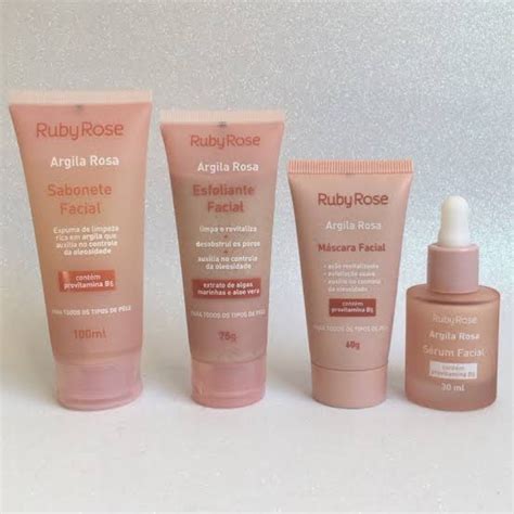 Kit Cuidado Facial Linha Argila Rosa Ruby Rose Shopee Brasil