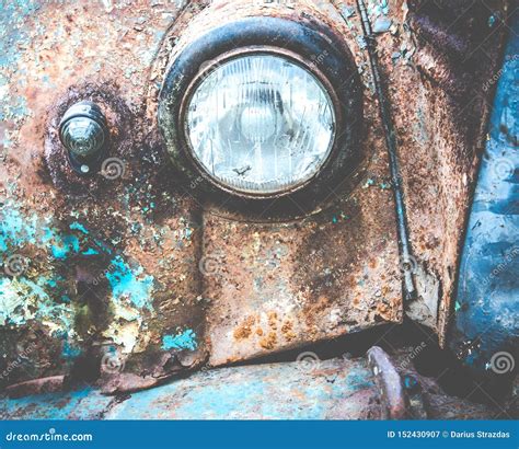 Old Vintage Rusty Car Lamp Stock Image Image Of Quality 152430907