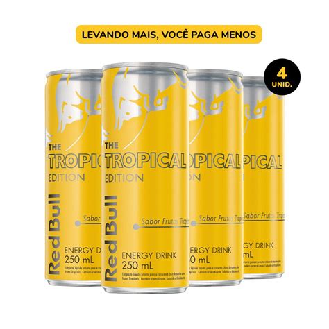 Zé Delivery Red Bull Tropical Edition 250ml Pack 4 Unidades