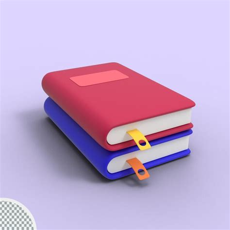 Ícone de pilha de livros 3d isolado ilustração de renderização 3d PSD