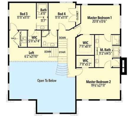 Two Story 5 Bedroom Exclusive Georgian Home With Balcony Loft Floor Plan