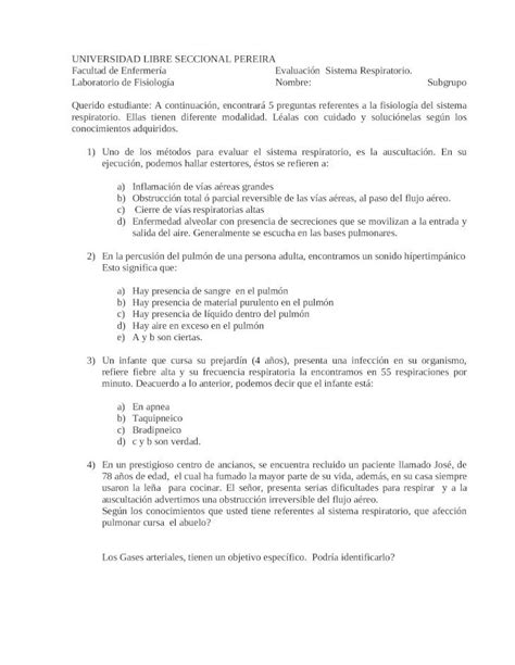 Doc Evaluaci N Del Sistema Respiratorio Dokumen Tips