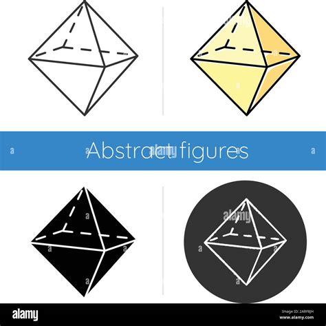 Octahedron Icon Double Pyramid Geometric Dimensional Figure Square