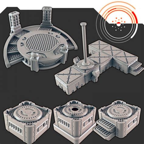 D Printable Sci Fi Scenery Stages And Platforms Set Support Free