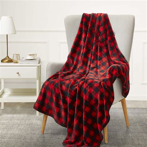 Bedelite Fleece Throw Blanket For Couch Sofa Bed Buffalo Plaid Decor