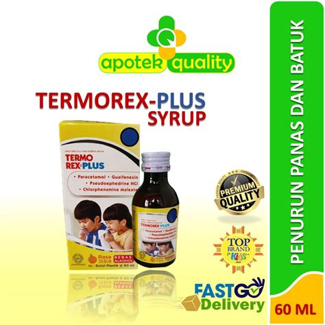 Jual Obat Demam Panas Batuk Pilek Anak Termorex Plus Sirup 60ml Rasa