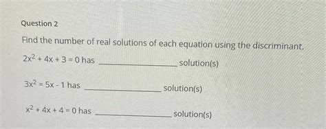 Find The Number Of Real Solutions Of Each Equation Using The