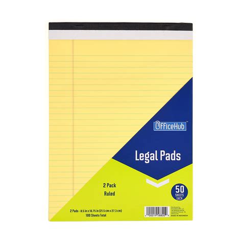 Office Hub Yellow Legal Pads Pack Hamilton Place