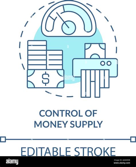 Control Of Money Supply Turquoise Concept Icon Stock Vector Image Art