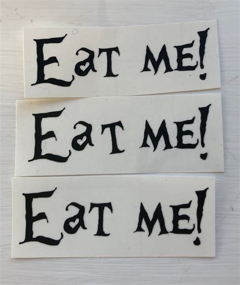 Alice In Wonderland Pack Of Vinyl Decal Sticker Eat Me Etsy