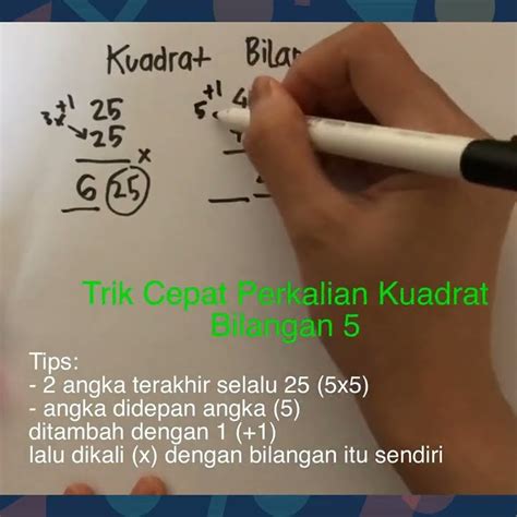 Trik Cepat Perkalian Kuadrat Bilangan 5 Mathtricks Youtube