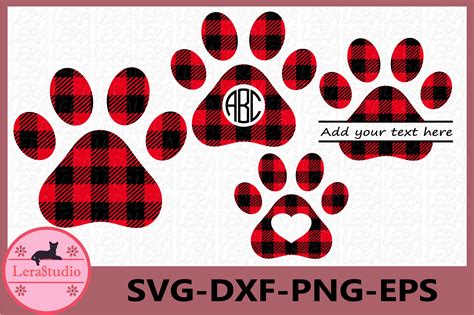 Paw Buffalo Plaid Graphic By Lerastudio Creative Fabrica