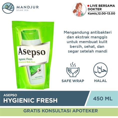 Jual Asepso Body Wash Refill Hygienic Fresh 450 ML Sabun Cair