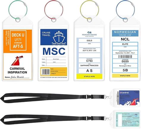 NTONPOWER 6 Pack Cruise Luggage Tags Cruise Lanyard For Carnival NCL