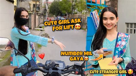 Cute Stranger💕girl Asking For Lift😍number Mil Gaya Aaj Toh😅cute Girl