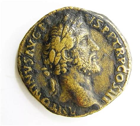 Ancient Roman Ae Sestertius Of Emperor Antoninus Pius Salus In Roman