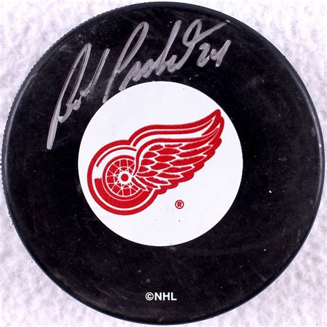 Bob Probert Signed Red Wings Logo Hockey Puck (CSI) | Pristine Auction