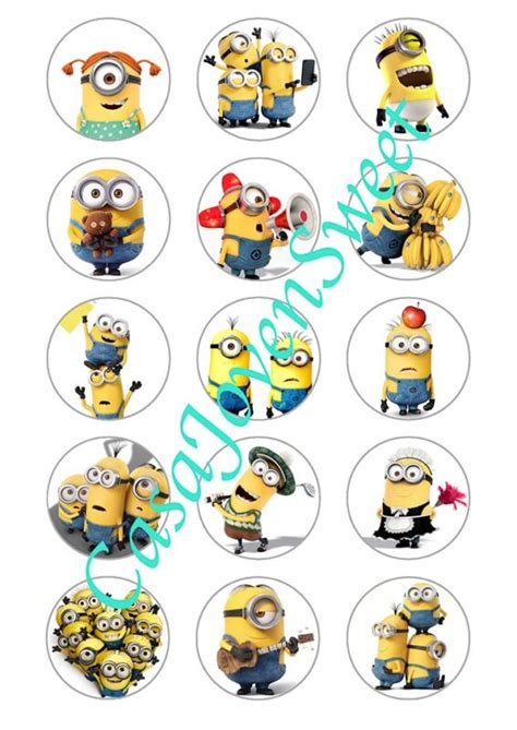 Papel De Azucar Minions Circulos Papel Comestible En Casa Joven Sweet