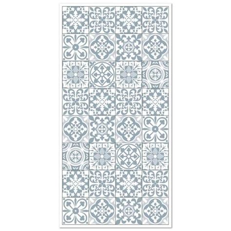 Tapis Vinyle Panorama Carreaux Ciments Triana Bleu 60x250 Cm Tapis