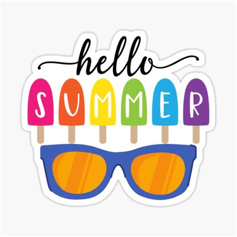 Hello Summer Sticker For Sale By Fati Butterfly Redbubble