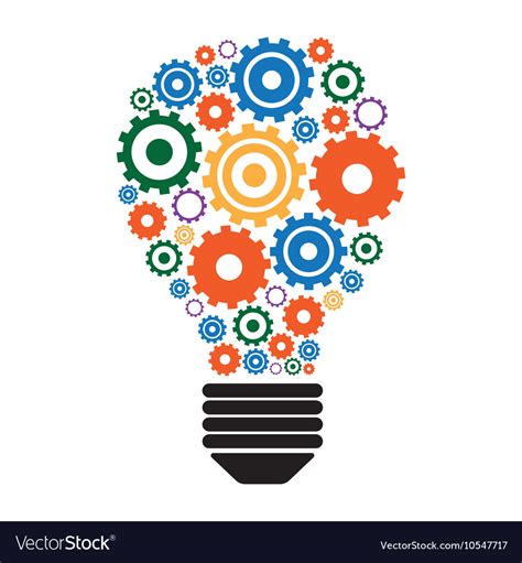 Light Bulb And Gears Royalty Free Vector Image