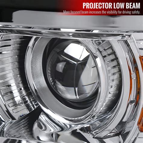 2014 2015 Chevrolet Silverado 1500 Projector Headlights Chrome Housing Clear Lens Spec D Tuning