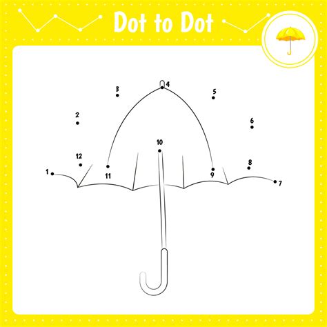 Connect the dots. Umbrella. Dot to dot educational game. Coloring book ...