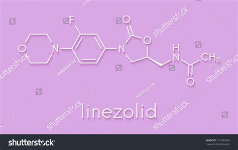 Linezolid Antibiotic Drug Oxazolidinone Class Molecule Stock