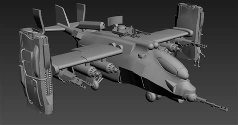 [WIP] Sci-fi Gunship — polycount