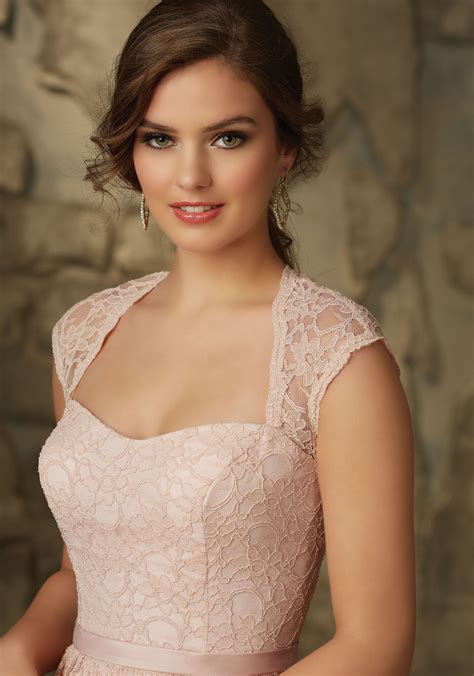 Romantic Lace Bridesmaid Dress With Cap Sleeves And Keyhole Back Morilee