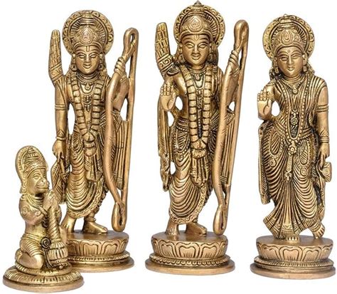 Amazon Gangesindia Brass Engraved Ram Darbar Murti Rama Sita