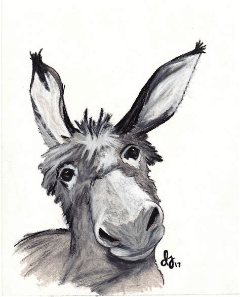 Charcoal Drawing Download, Donkey Printable Art, Animal Wall Art ...