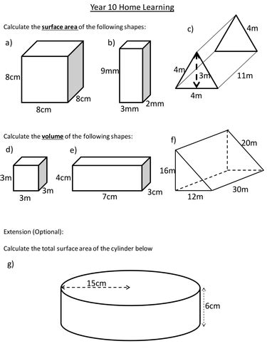 Finding Surface Area With Nets Worksheet