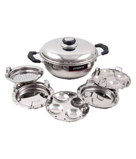 Pristine Stainless Steel Multi Purpose Kadai With Lid And Plates Buy