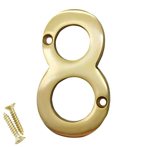 Rch Hardware No Br Brass House Number Inch Polished Brass