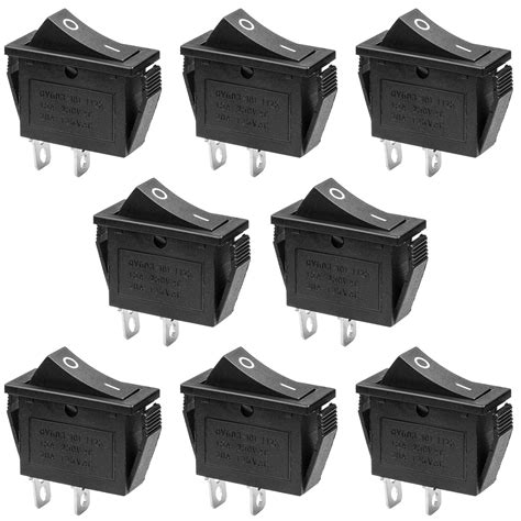 Qteatak Pcs Spst Snap In On Off Pin Snap Rocker Boat Switch Black