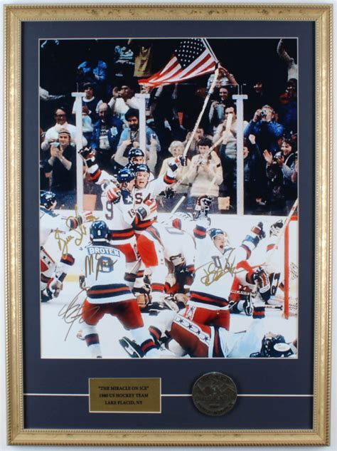 Us Hockey Team X Custom Framed Photo Display Signed By Mike